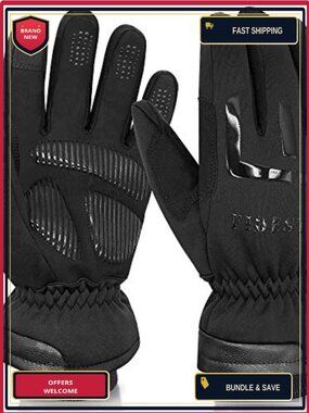 3M Thinsulate Waterproof Winter Cycling Gloves - Touch Screen Thermal Gloves
